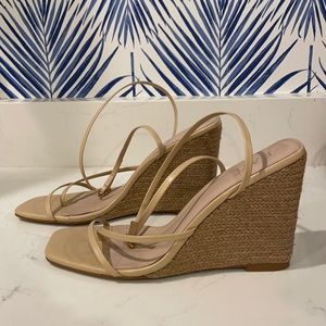 Nude wedge sandals